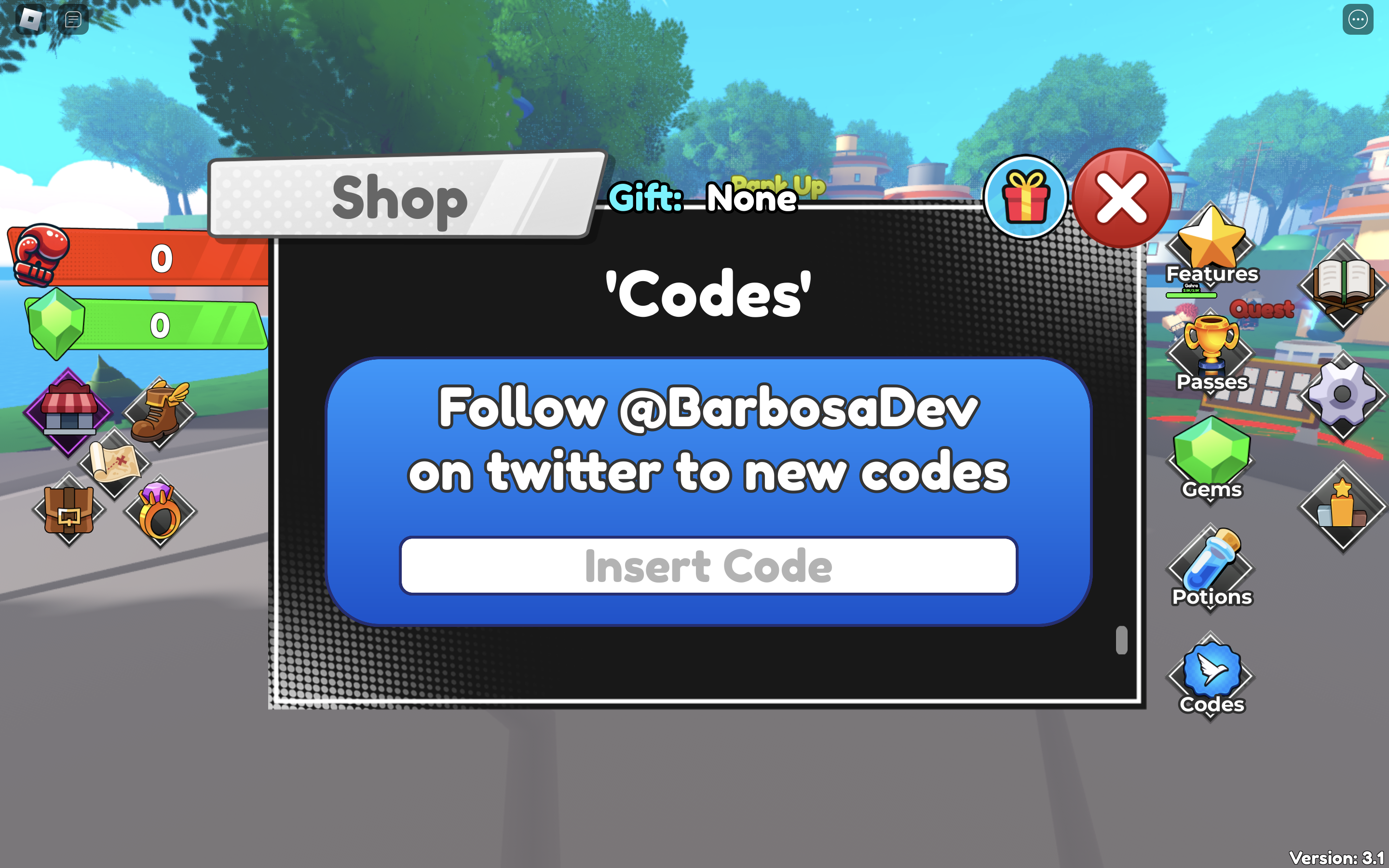 Redeem codes in Anime Weapon Fighting