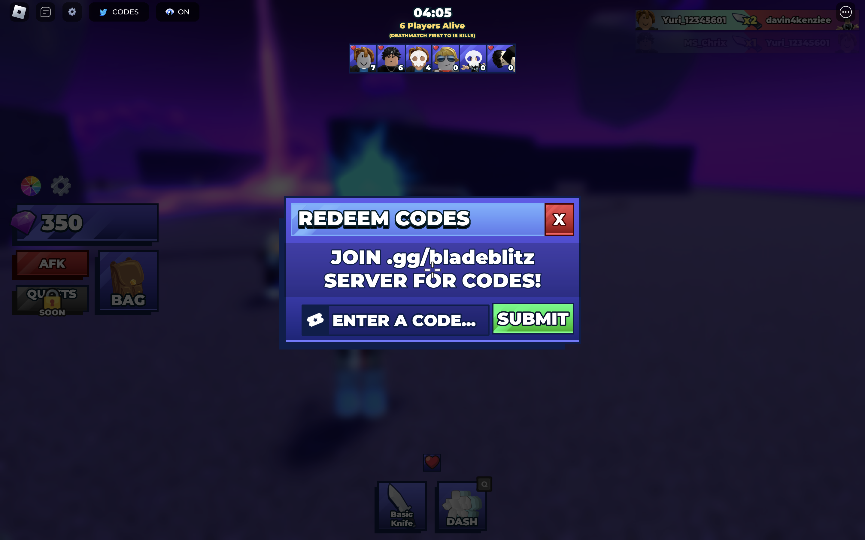 Redeem codes in Blade Blitz