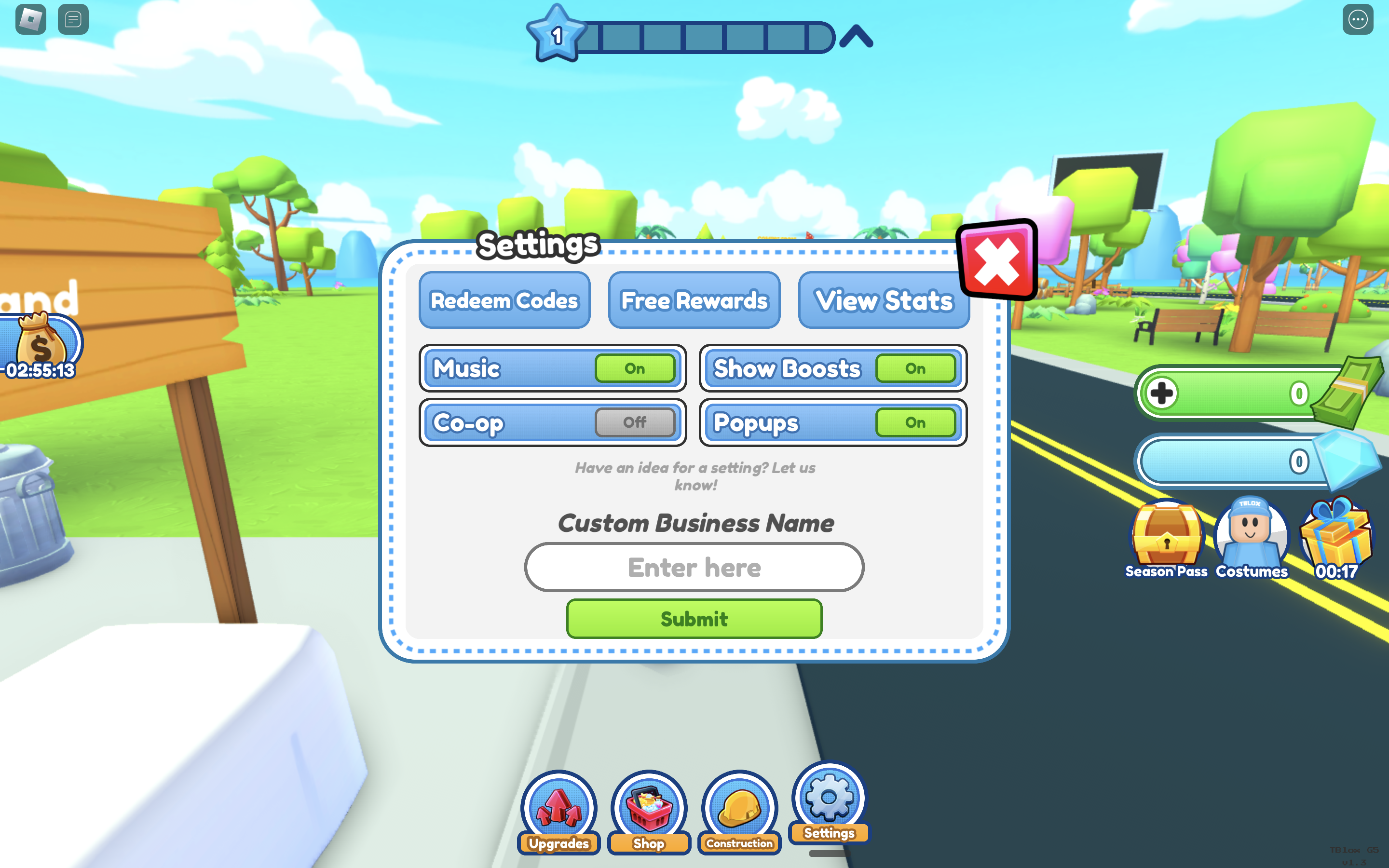 Redeem codes in Busy Business