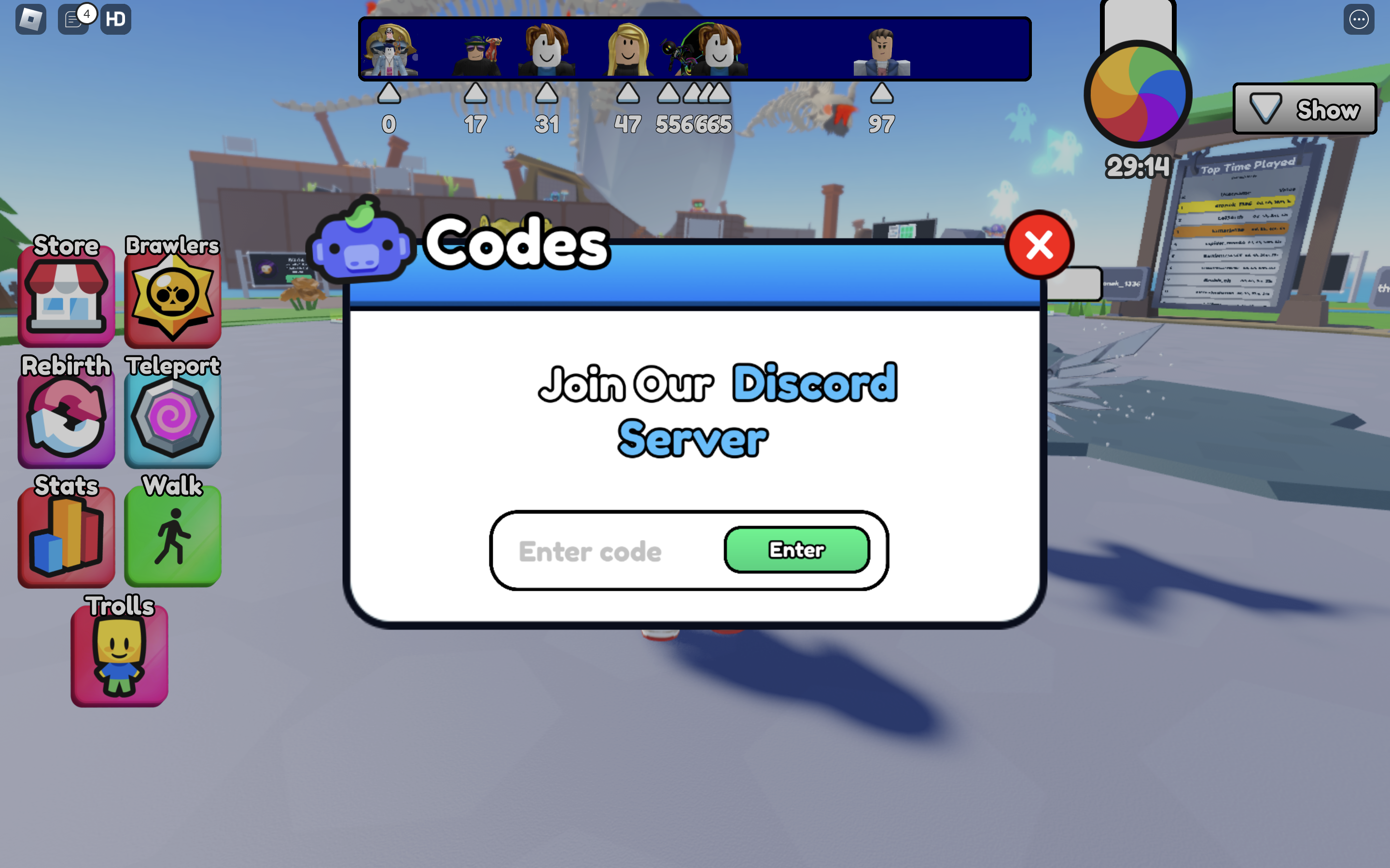 Redeem codes in Find The Brawlers
