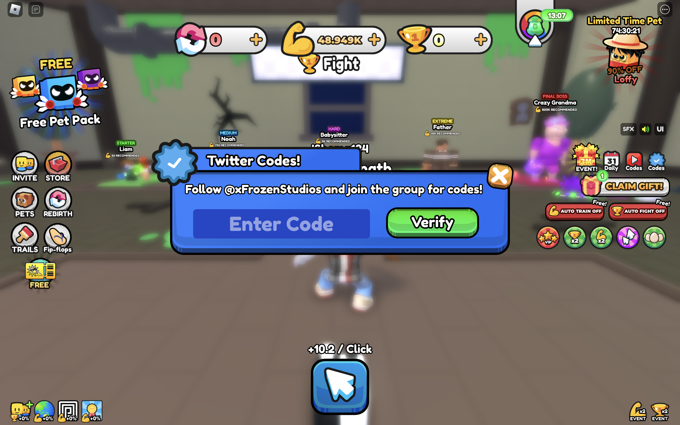 Redeem codes in Flip Flop Simulator