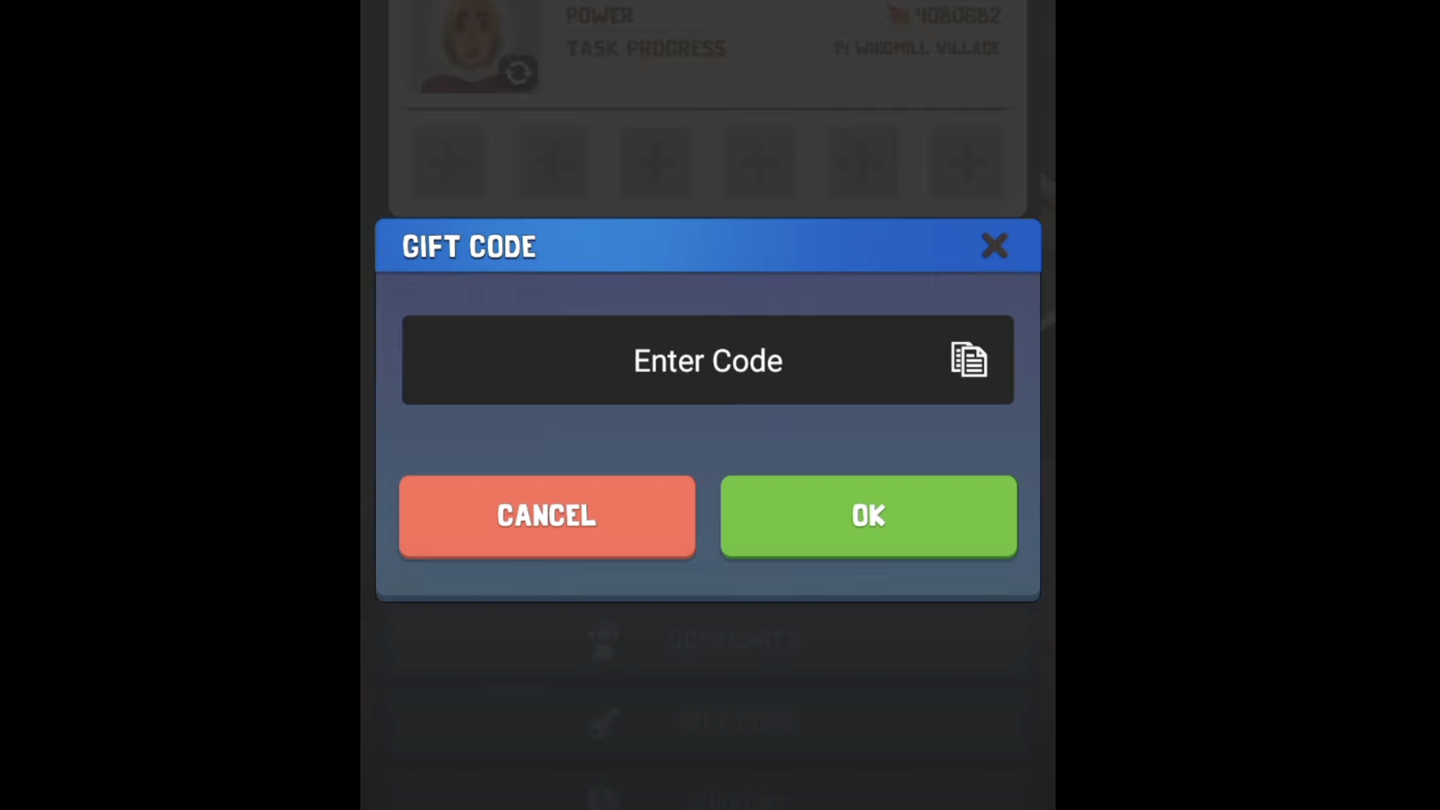 Redeem codes in Frozen City