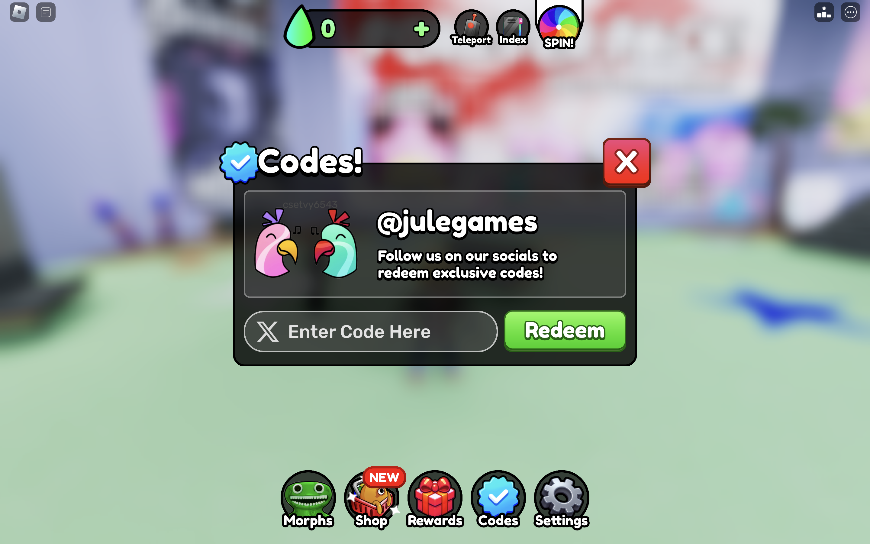 Redeem codes in Garten of Banban RP