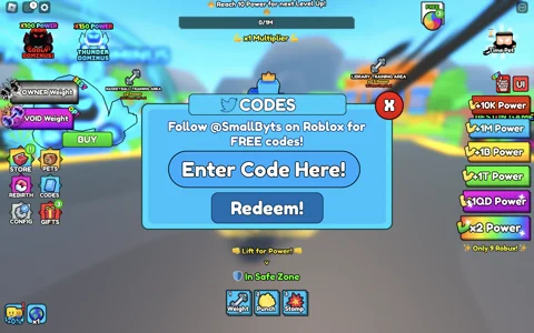 Redeem codes in Giant Simulator