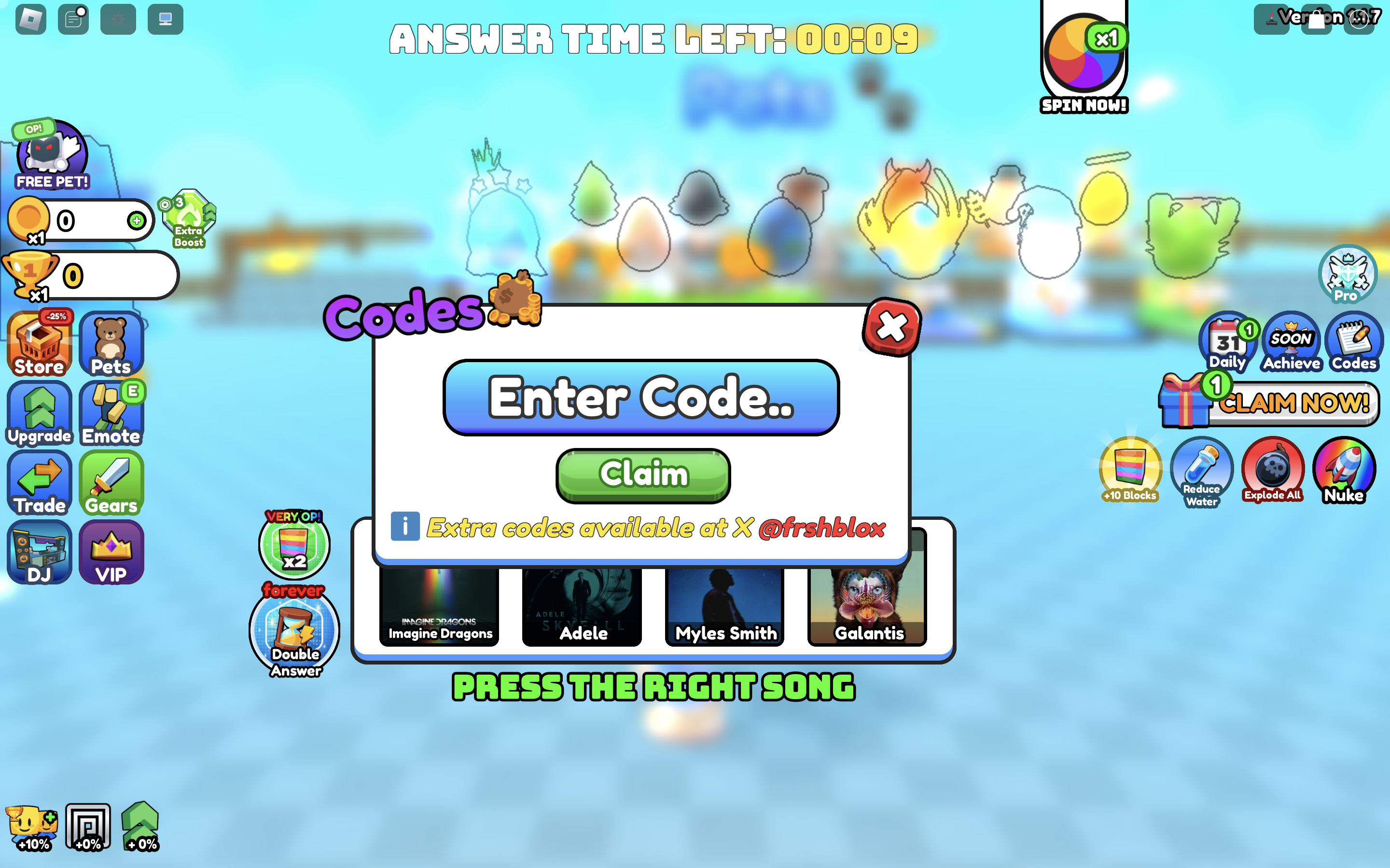 Redeem codes in Guess The Music
