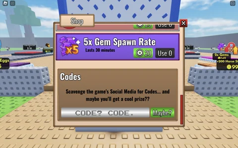 Redeem codes in Horse Plinko Tycoon