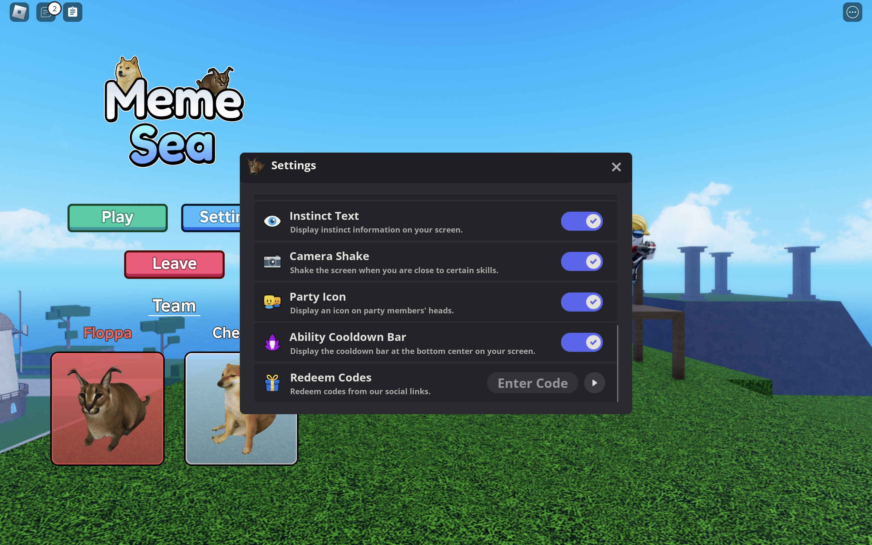 Redeem codes in Meme Sea