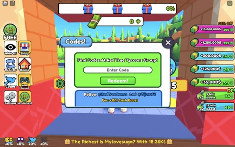 Redeem codes in Sandwich Tycoon