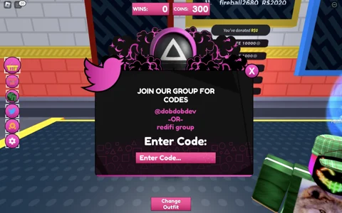 Redeem codes in Squid Game X