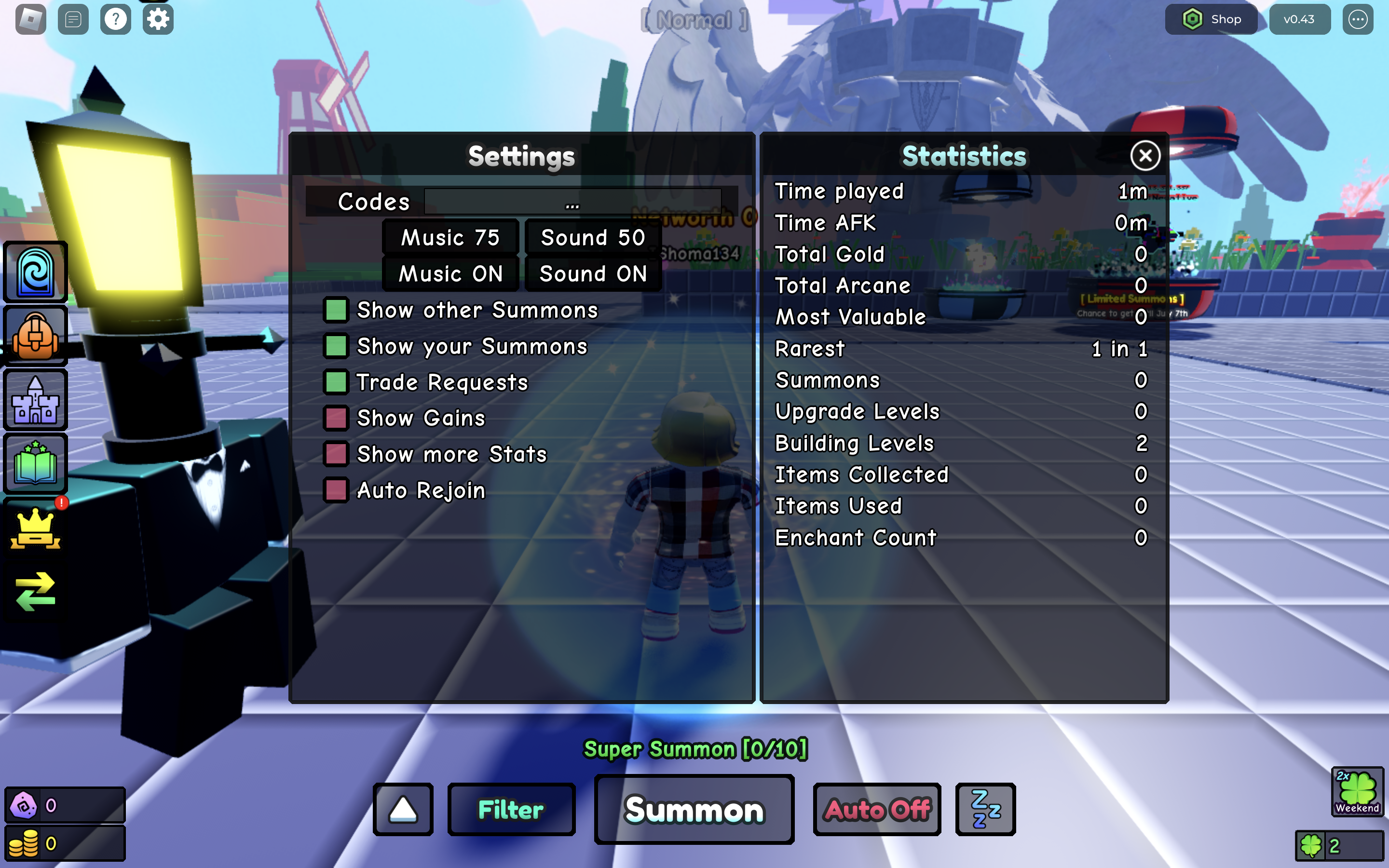 Redeem codes in Titan RNG