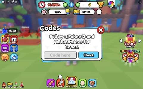 Redeem codes in Train for UGC