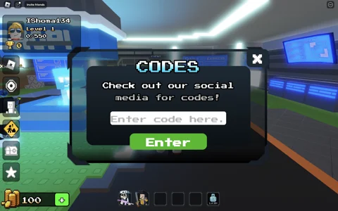 Redeem codes in Voxel Defenders Tower Defense