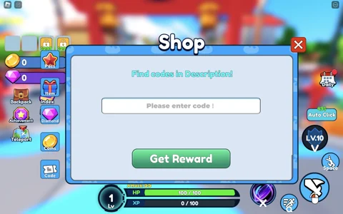 Redeem codes in Weapon Master VS Anime