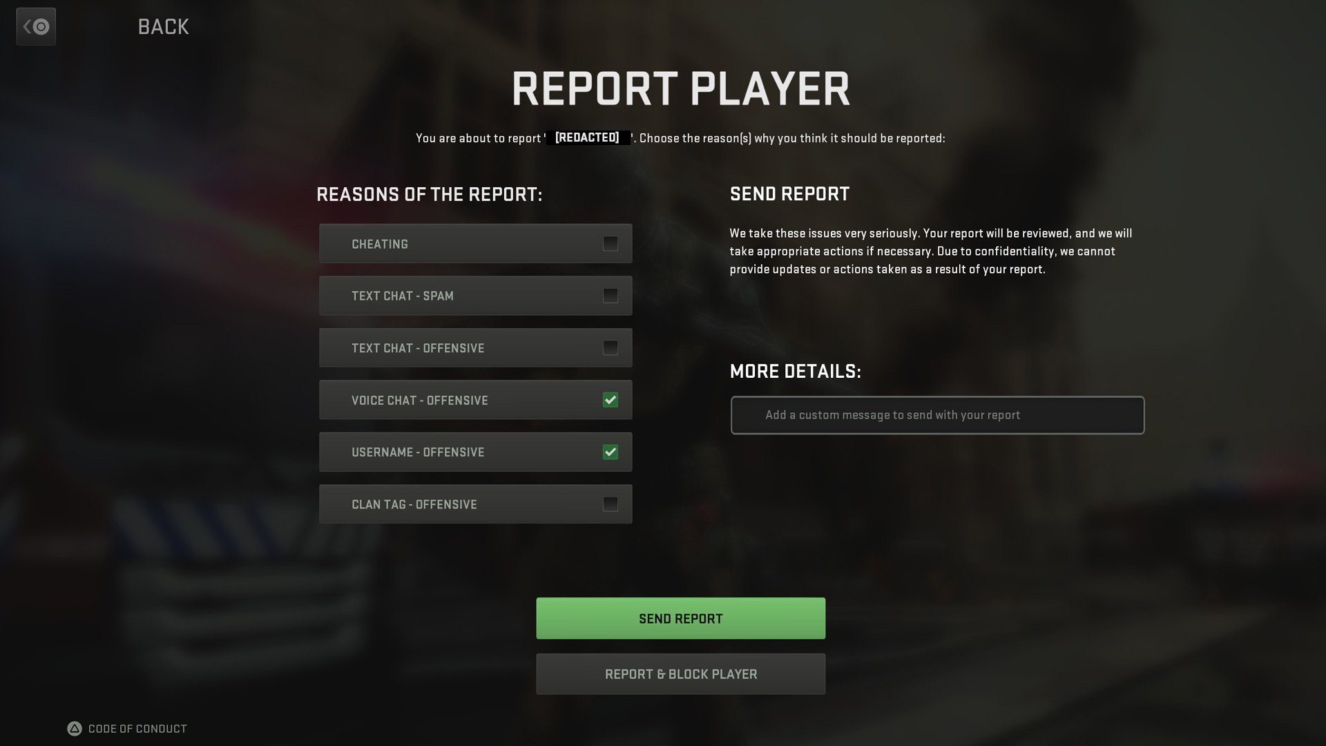 Reporting system