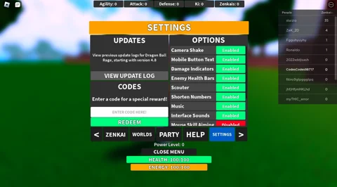 Dragon Ball Rage codes – free zenkai, XP, and stats