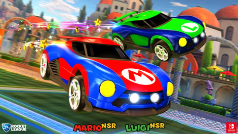 Rocket league best crossover decals Mario Luigi NSR