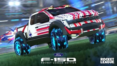 Rocket league ford f 150 red white boom