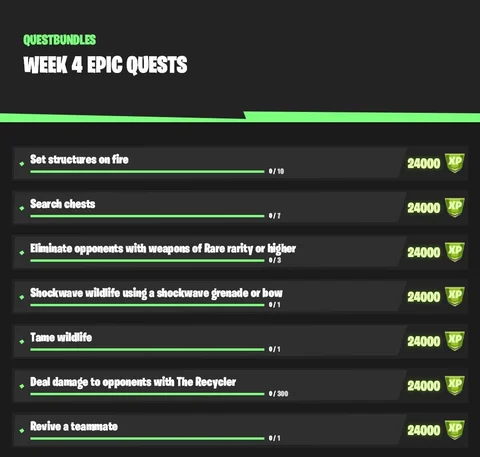 Season 6 week 4 epic quests