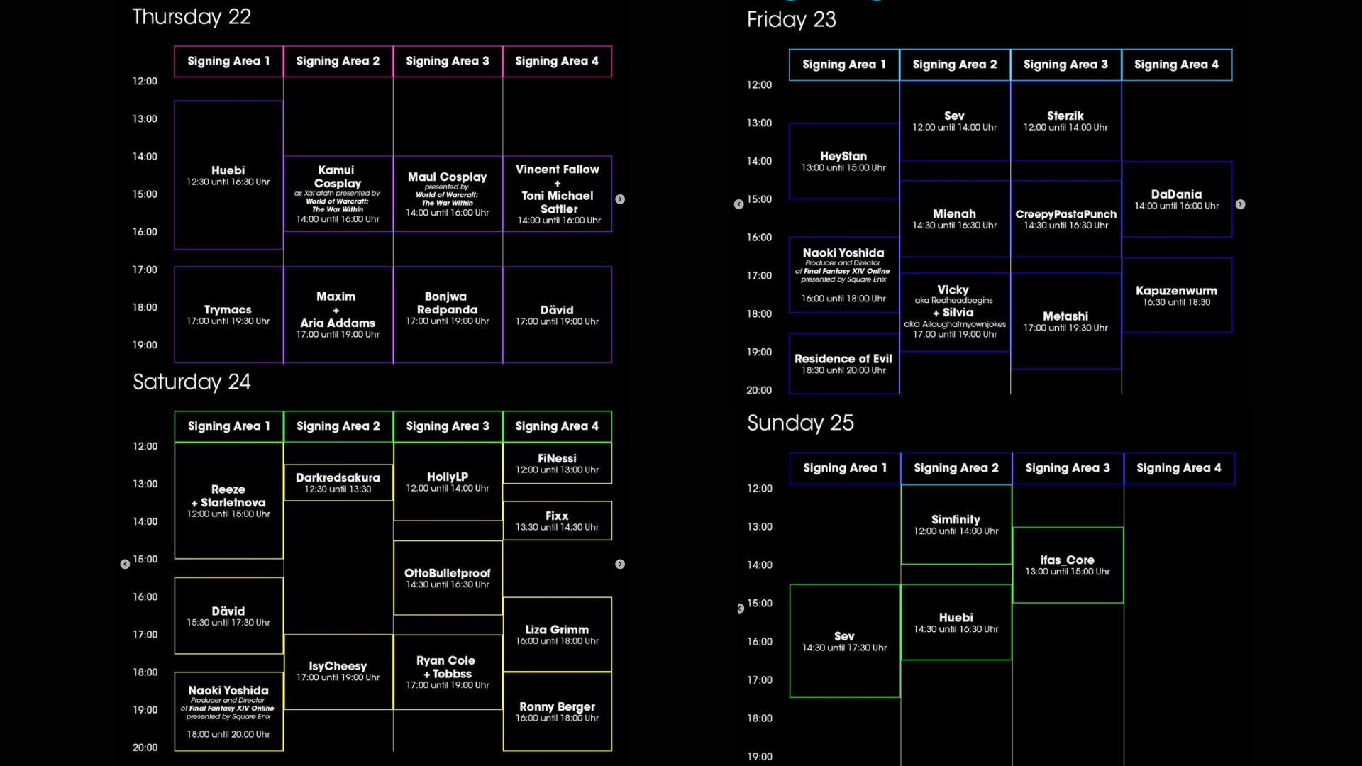 Signing schedule gamescom