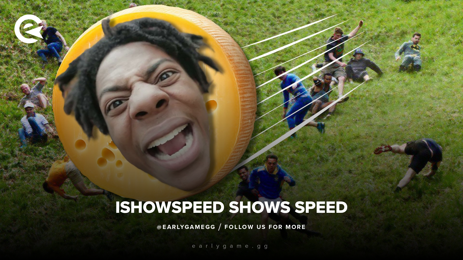 IShowSpeed ​​показывает скорость на выставке Gloucestershire Cheese Rolling и, даже не попытавшись, оказывается на четвертом месте