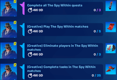 Spy within challenges fortnite