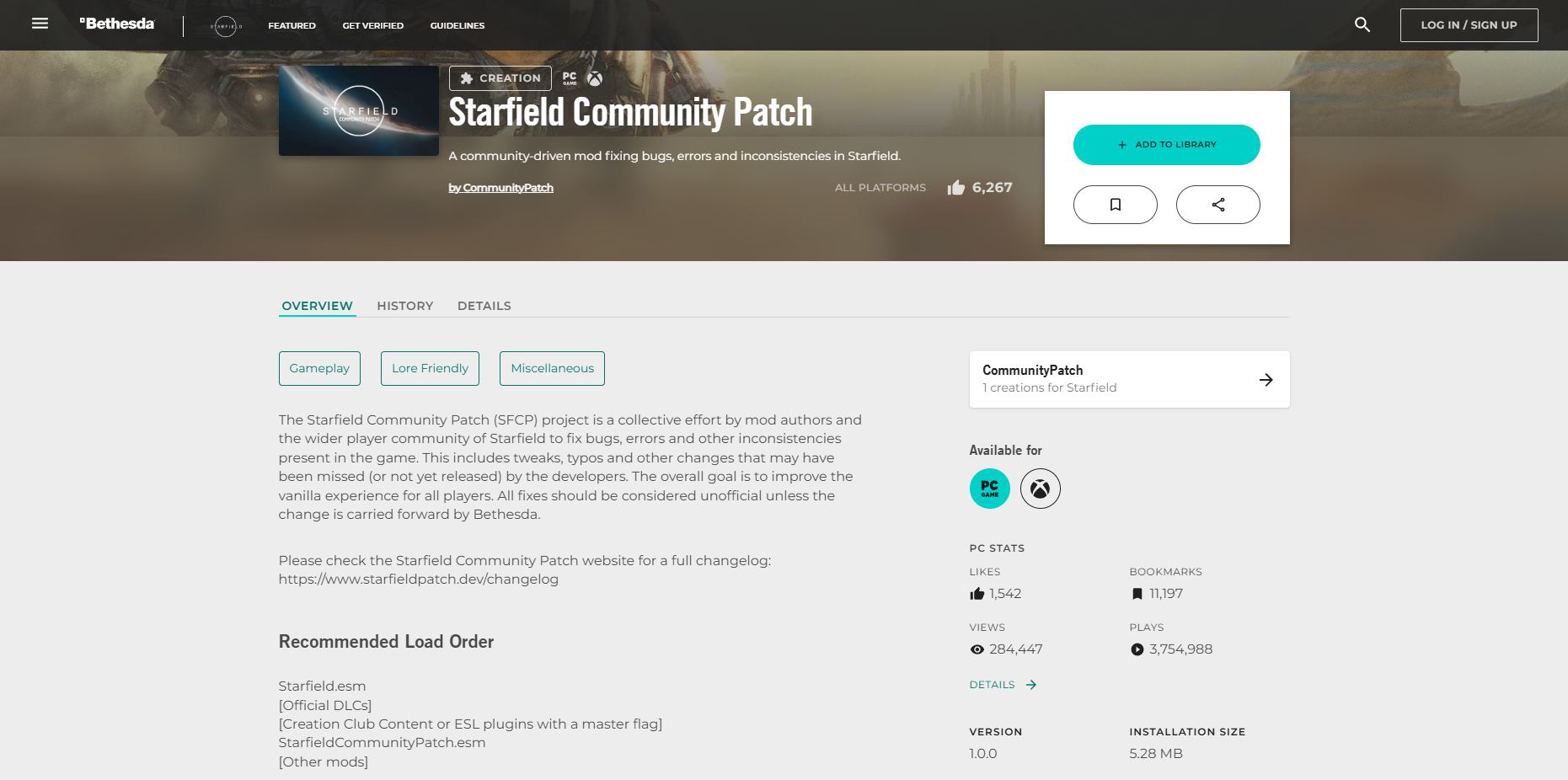 Starfield official community patch