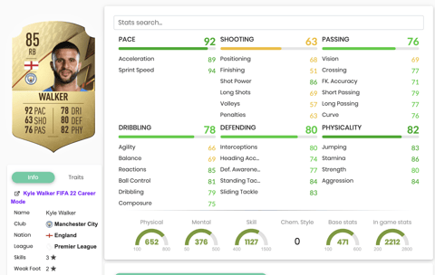 Stats walker gold