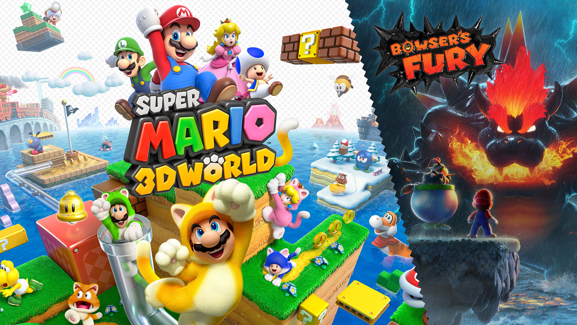 Super mario 3d world bowser fury key art high quality