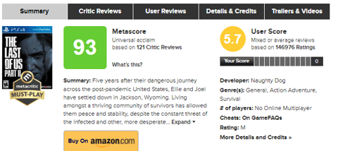 The last of us 2 metacritic