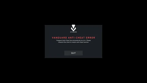 Vanguard anti cheat error