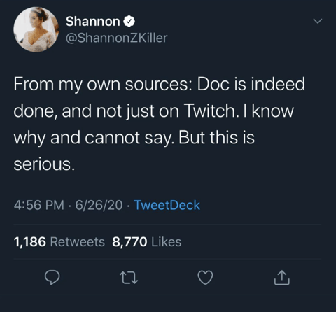 Why is dr disrespect banned on twitch shannon tweet