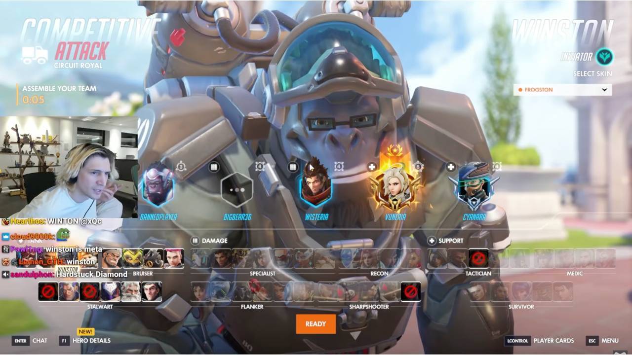 X Qc testing out the new season 1 of Overwatch