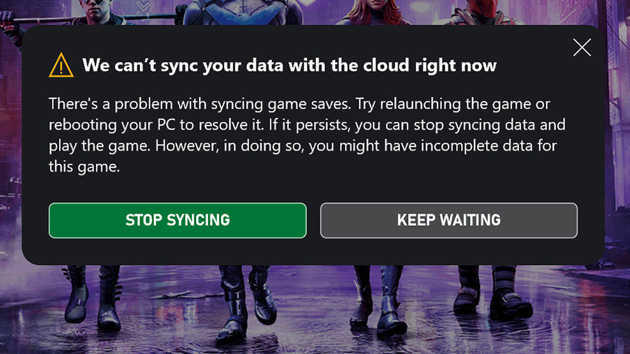Xbox error message